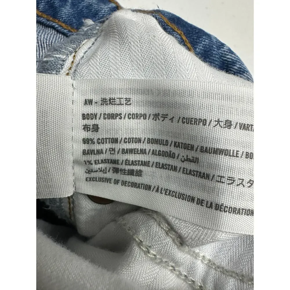 Abercrombie & Fitch The Mom High Rise Jeans Women 8R‎ Distressed Curve Love Blue